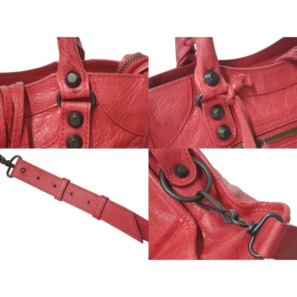 BALENCIAGA Classic City Handbag Red Leather Shoulder Bag - Picture 4 of 9